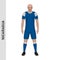 3D realistic soccer player mockup. Nicaragua Football Team Kit t