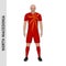 3D realistic soccer player mockup. North Macedonia Football Team