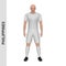 3D realistic soccer player mockup. Philippines Football Team Kit