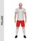 3D realistic soccer player mockup. Poland Football Team Kit temp