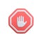 3d realistic stop sign isolated white background. Hand stop symbol. Traffic stop. Symbol of restricted and dangerous. Vector
