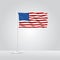 3D realistic United State America Flag vector