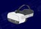 3D Realistic virtual reality headset on blue background