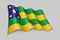3D Realistic waving Flag of Sergipe is a state of Brazil