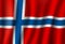 3D realistic wavy Norway flag, Norwegian symbol