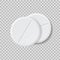 3d realistic white medical pill or tablet on isolated background. Two medical round pill in mockup style. Medical and healthcare