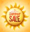 3D Realistic Yellow Sun with Summer Sale Discount