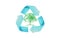 3D recycle plastic symbol. Environment safety urban recycling industry. Organic trash eco management. Triangle arrow