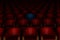 3d red and blue cinema chairs