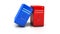 3d red and blue desktop pcs