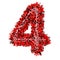 3d Red Bricks creative cartoon decorative number 4