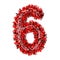 3d Red Bricks creative cartoon decorative number 6