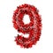 3d Red Bricks creative cartoon decorative number 9