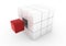 3d red business cube