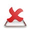 3D red cross mark in chrome checkbox.