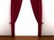 3d Red curtain, open and empty