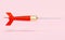 3d red darts float isolated on pink background. minimal concept, 3d render illustration, clipping path
