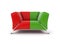 3d red-green chair