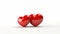 3D red heart concept on a pristine white background, symbolizing love, health, and affection in three dimensions