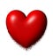 3d red heart melted on transparent background