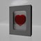 3D red heart packaged as gift, 3D rendering