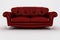 3d red leather couch - studio render