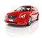 3D Red Luxury Sedan Car