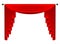 3d red luxury silk curtain, realistic interior decoration velvet