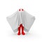 3d red man in ghost costume