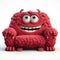 3d Red Monster Chair: A Joyful And Optimistic Cartoon Mis-en-scene