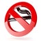 3d red no smoking sign - 3D render