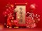 3d red ox lunar year decorations