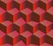 3d red pattern cubes. Red background