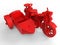 3D red toy motorcycle with attachment