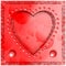 3D Red Valentine heart abstract design with glass texture. decorative invitation background. Sparkling and shinning .