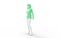 3d rednering of a computer generated mannequin with green hoodie