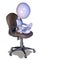 3d relaxed figure sitting and meditating on office chair