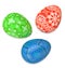 3D render of 3 folk easter eggs