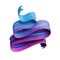 3d render, abstract artistic brush stroke, artistic element isolated on white, paint splash, blue purple splatter, colorful wave