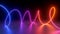 3d render, abstract background of colorful neon spring, glowing line with loops, red pink blue violet gradient, modern ultraviolet