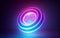 3d render, abstract background with glowing neon torus shape, rings, cosmic donut, laser show, esoteric energy, ultraviolet