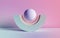 3d render, abstract background, pastel neon primitive geometric shapes, ball, arch, simple mockup, minimal design elements