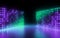 3d render, abstract background, screen pixels, glowing dots, neon lights, virtual reality, ultraviolet spectrum, laser show stage