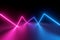 3d render, abstract background with zigzag line glowing neon light, laser beam