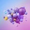 3d render, abstract balls, pastel balloons, geometric background, multicolored primitive shapes, minimalistic design, pastel