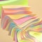 3d render, abstract colorful background with levitating paper paper sheets. Fashion wallpaper. Colorful pastel holographic