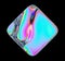 3d render, abstract colorful holographic glass square shape isolated on black background