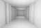3D render abstract corridor with a minimal interior background. tunnel with the floor, white matte walls. White Geometric Wallpape