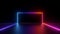 3d render, abstract curvy line glowing with colorful neon light over black background, frame with copy space