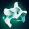 3d render, abstract emerald green background with layered mint white flat shape